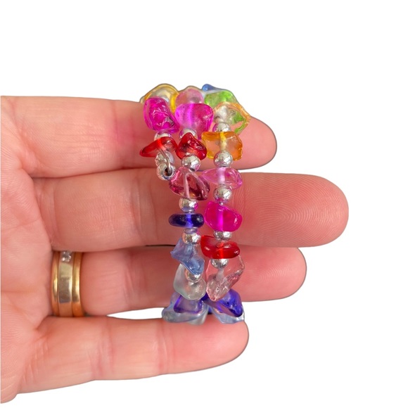 Handmade Multicolored Beaded Wrap Bracelet - Picture 3 of 6